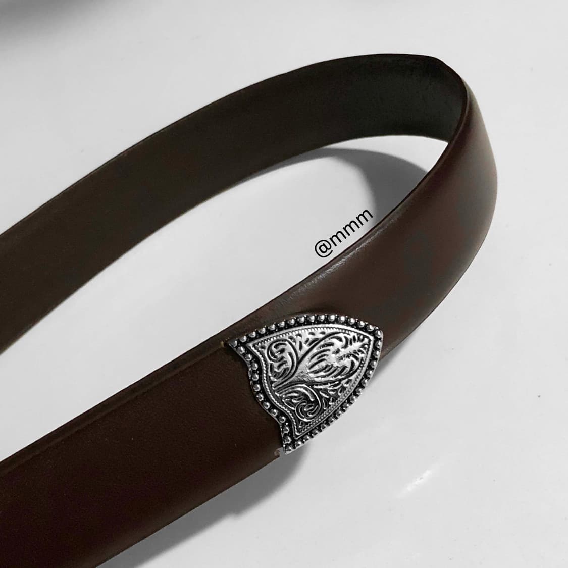 [Unisex] 볼륨 웨스턴 장식 가죽벨트 브라운 상품이미지7