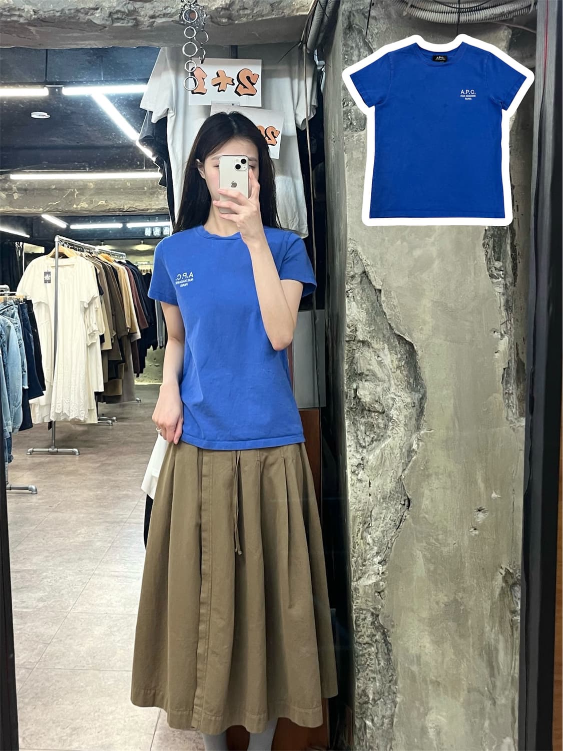 아페쎄 반팔티 블루 M #csz3922 상품이미지1