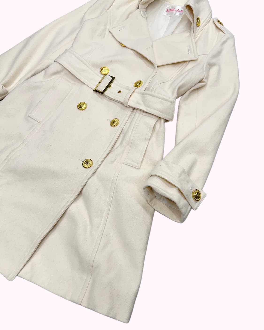 ivory belted double coat 상품이미지3