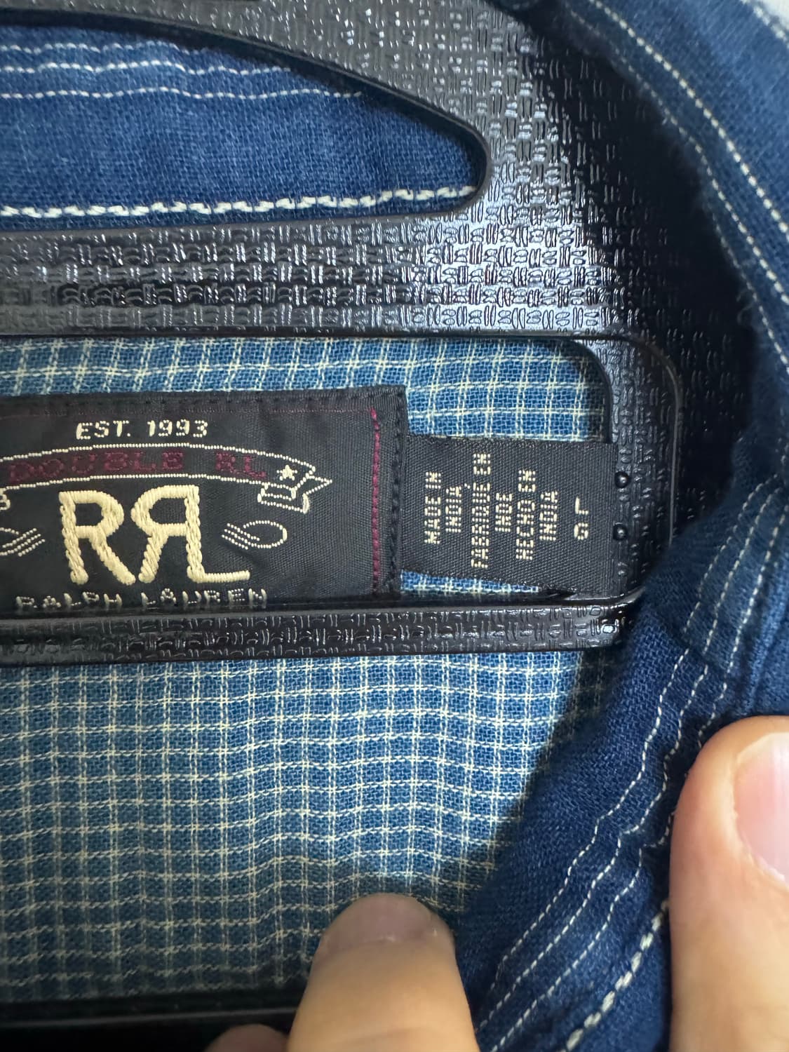 L RRL 더블알엘 인디고 더블페이스 스트라이프 셔츠 자켓 상품이미지3