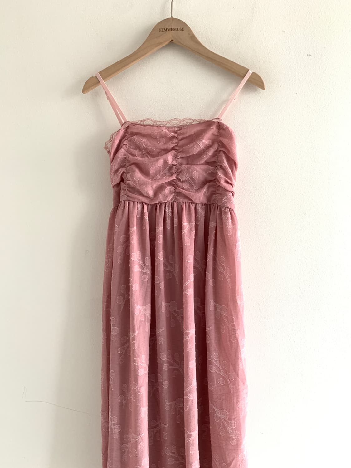 Flower lace shirring slip dress 상품이미지2