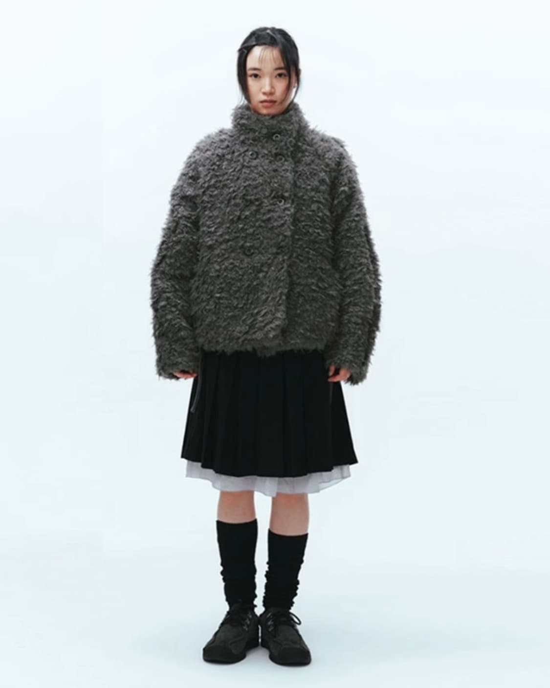 코이세이오 퍼 자켓 다크 그레이 상품이미지3