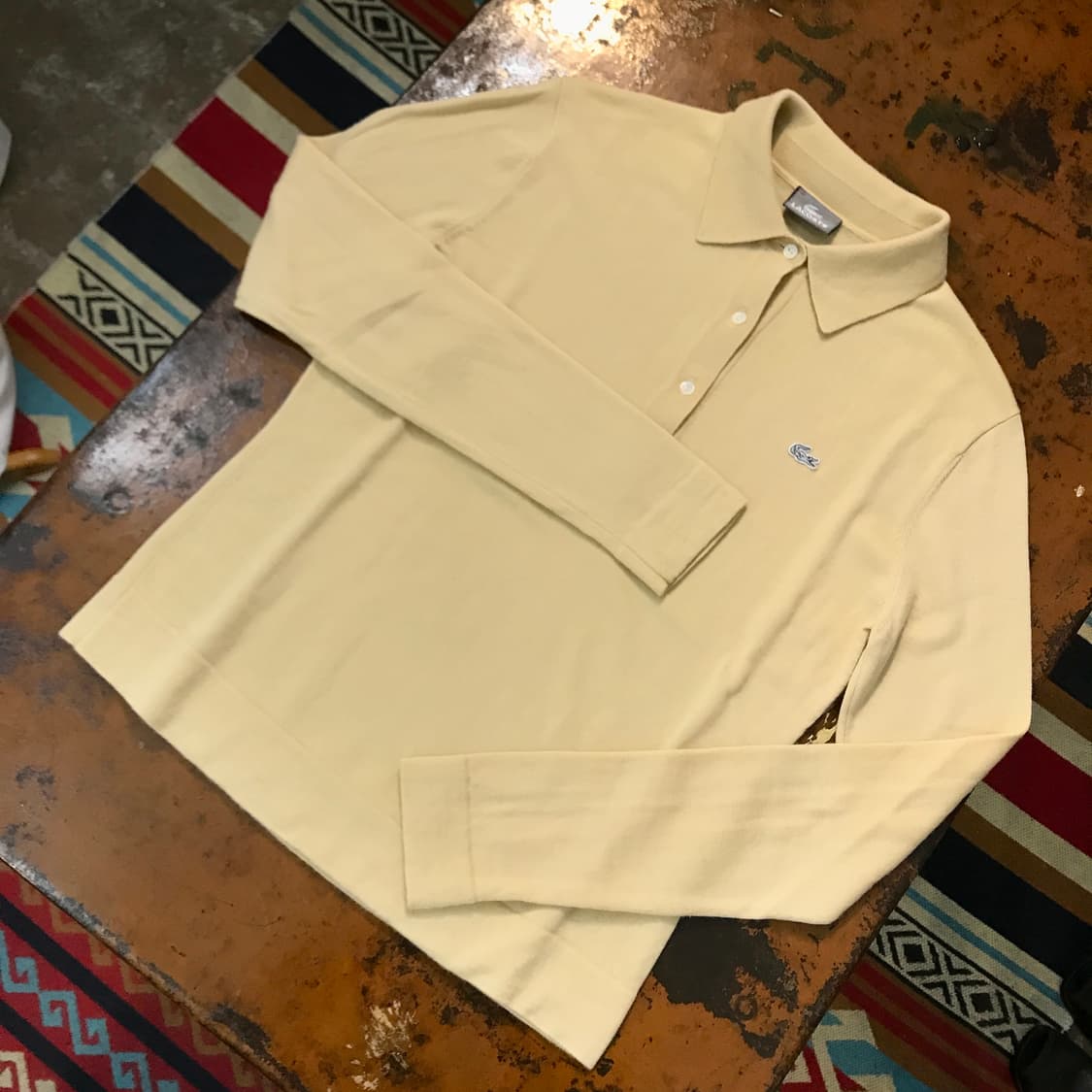 라코스테 크림 아이보리 퓨어울 카라 니트 여성 55 사이즈 상품이미지2