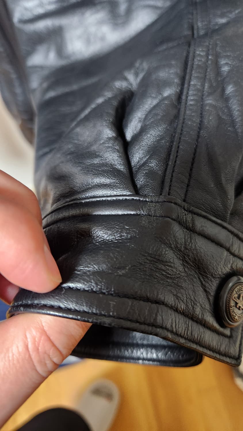 블랙 소가죽 A2 무스탕 형사 가죽자켓 XL 상품이미지3