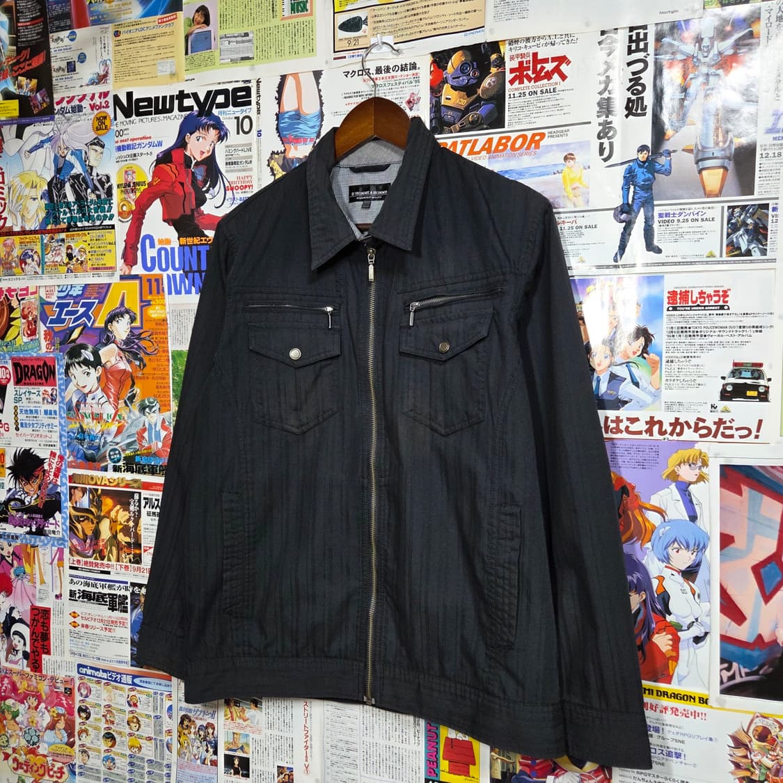 JPN 펑크 락시크 스트라이프 투포켓 셔츠 집업 상품이미지2