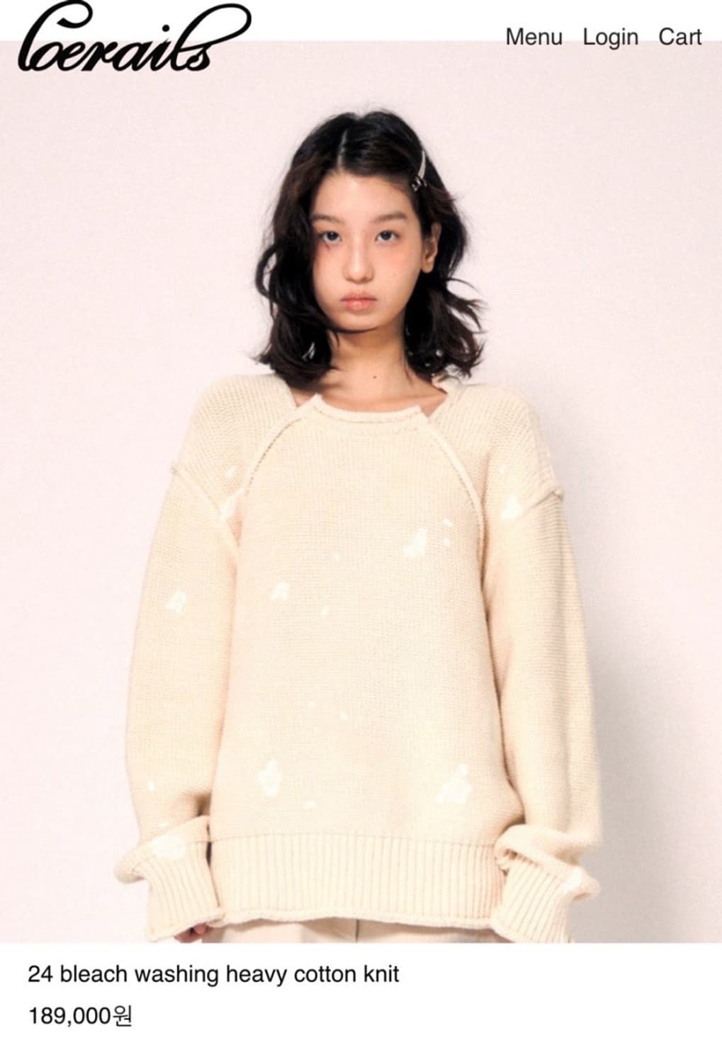 로레일즈 블리치 워싱 헤비 코튼 니트 상품이미지1