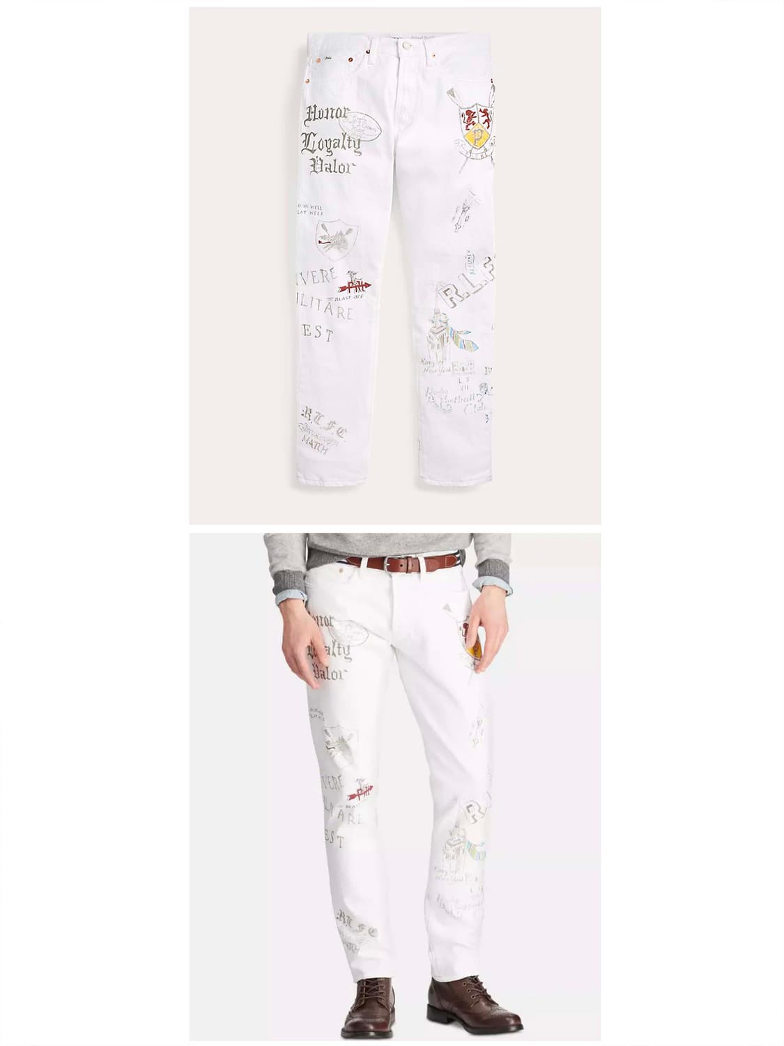 폴로 랄프로렌 그래피티 설리반 화이트 데님 팬츠 신품 상품이미지3