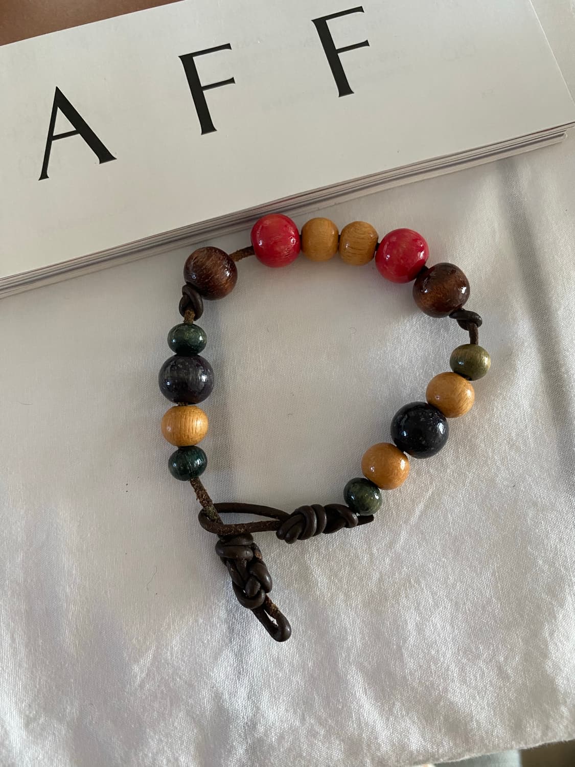 우드볼 가죽 팔찌 상품이미지1