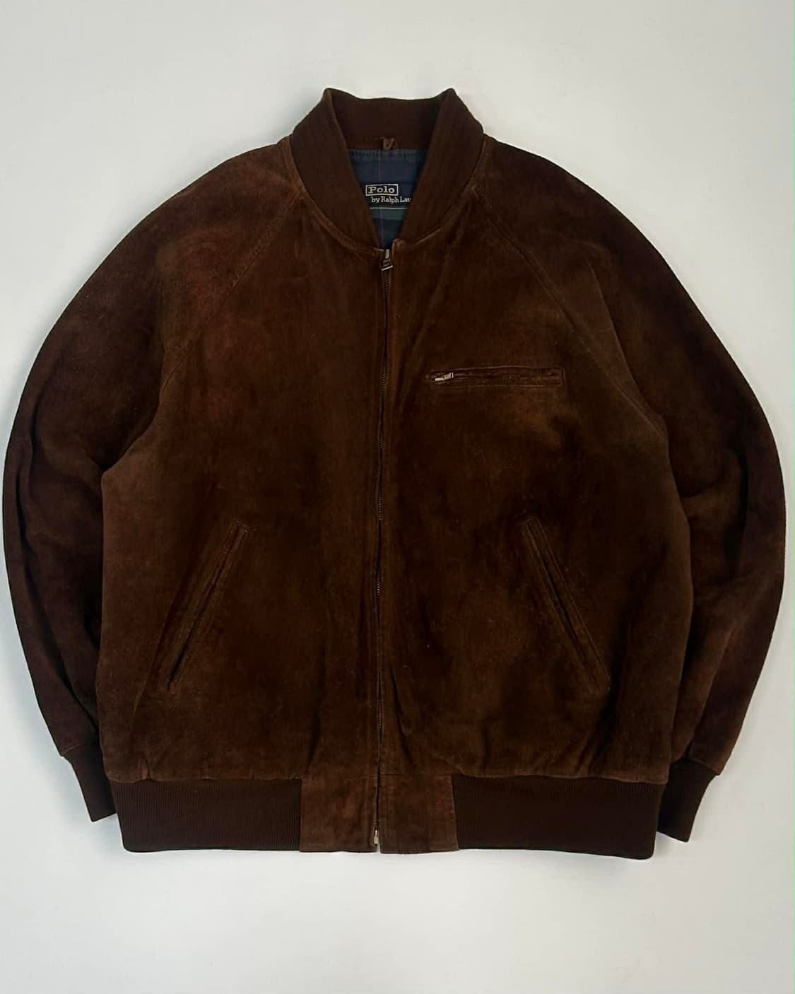[L] 폴로 랄프로렌 90s 스웨이드 소가죽 봄버 바시티 자켓 상품이미지2