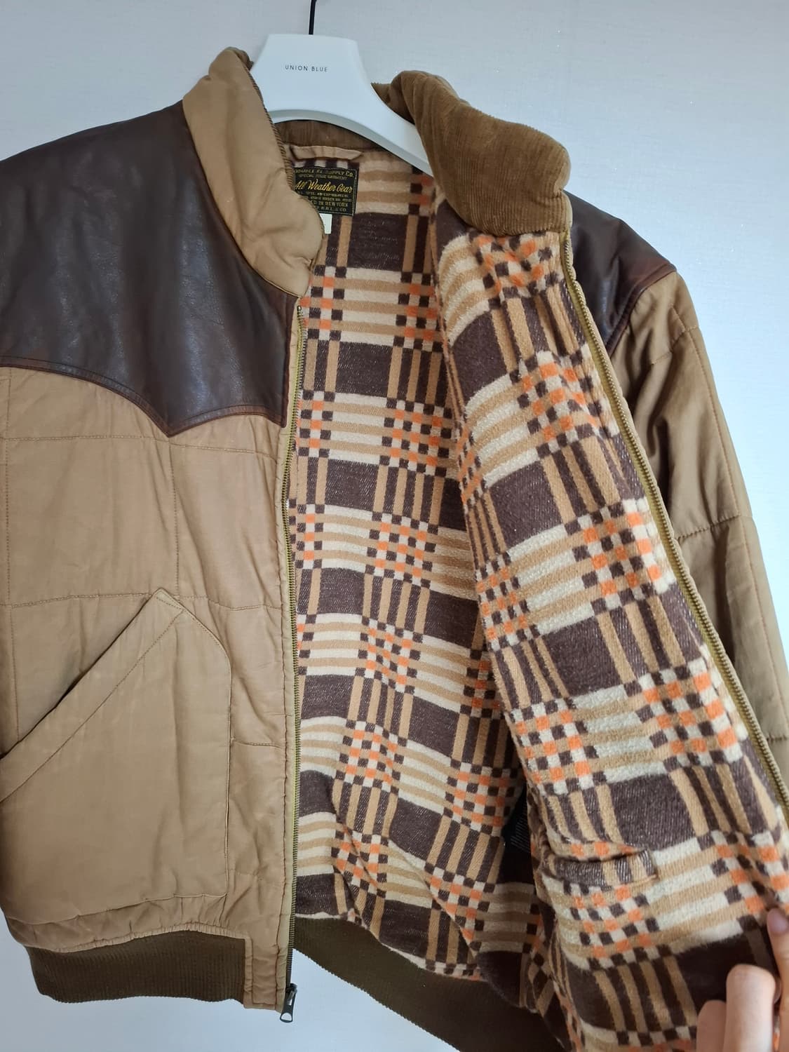 XL 더블알엘 레더 요크 패딩 퀼팅 자켓 상품이미지5