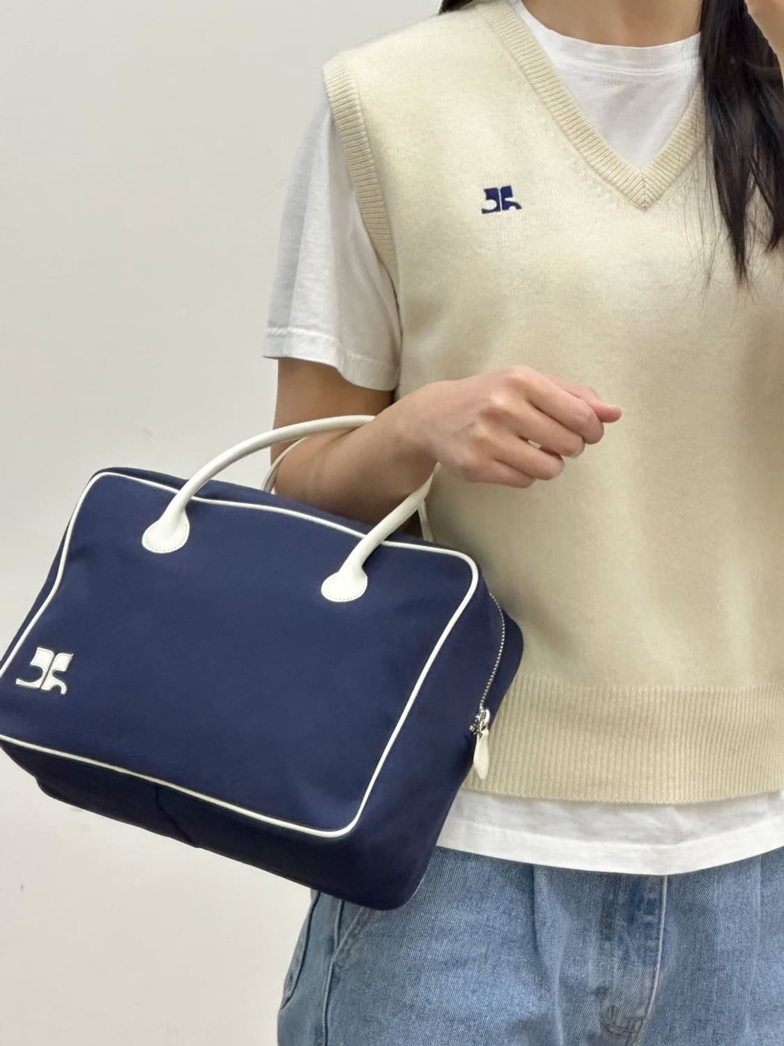 courreges / 꾸레쥬 아이보리 니트 베스트 상품이미지10