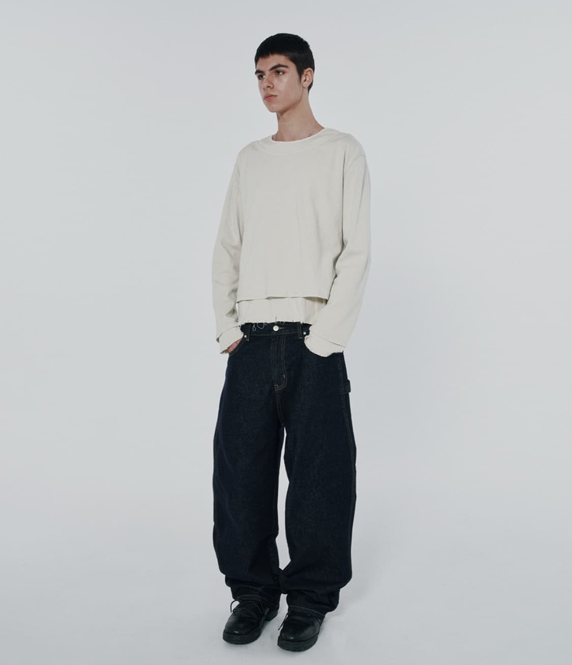 Suade 스웨이드 인디고 배기 데님 로우 상품이미지2