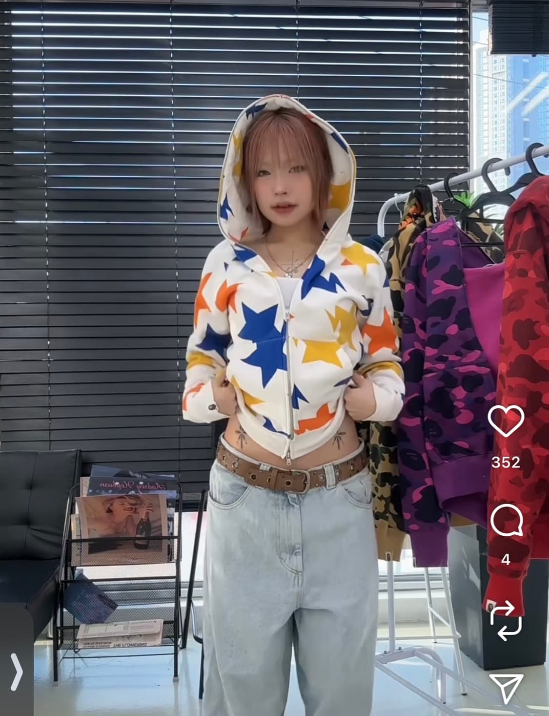 베이프 스타 후드집업 S 상품이미지9