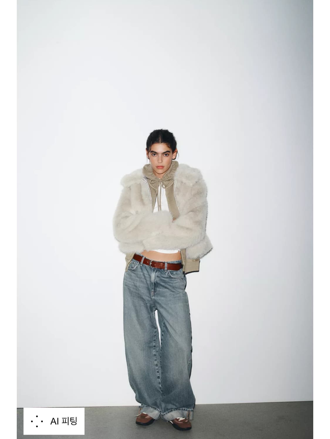 자라 퍼자켓 s 지퍼 페이크 퍼 숏 코트 상품이미지1