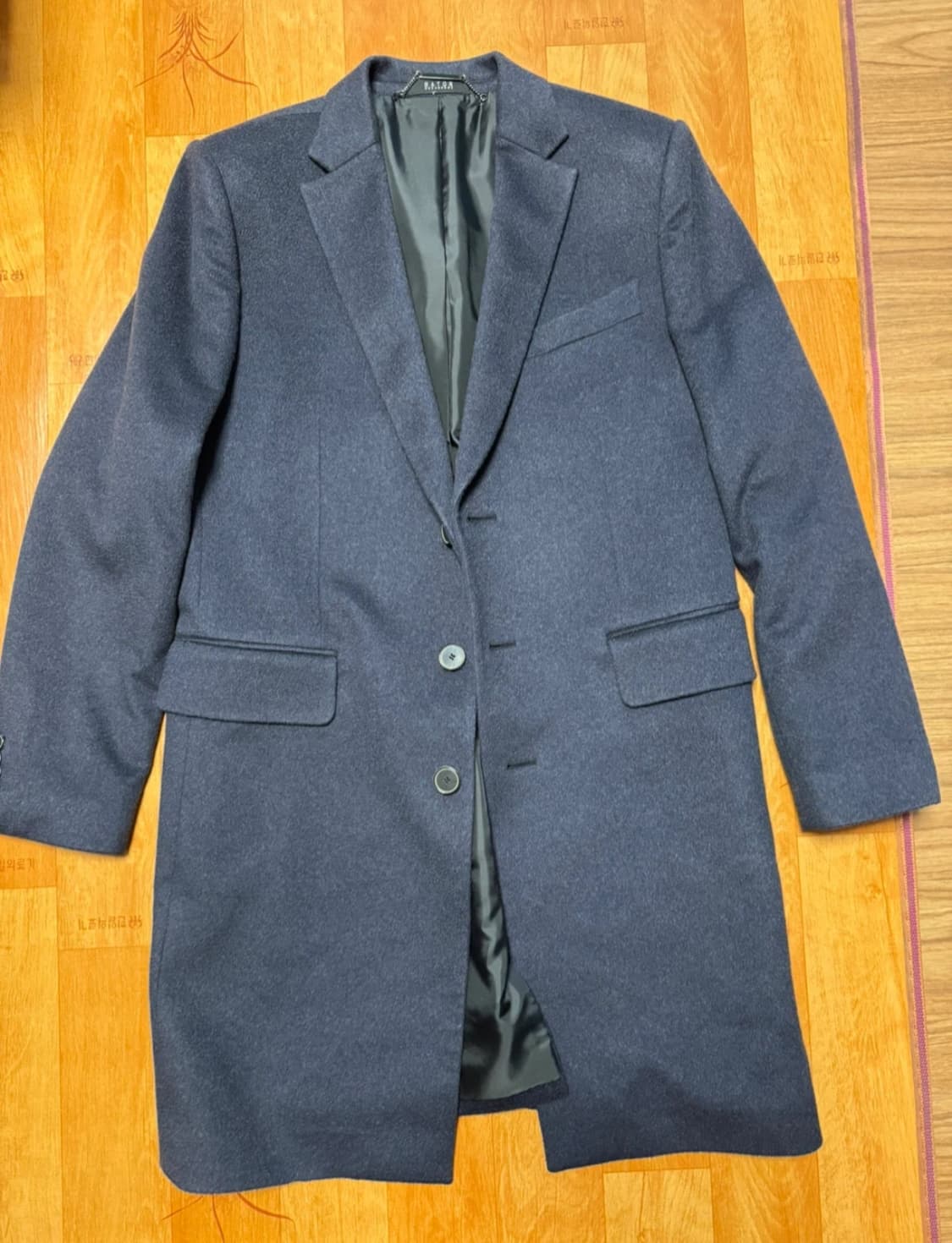 미착용 국내 양복점 제작 블루 그레이 캐시미어 코트 상품이미지1