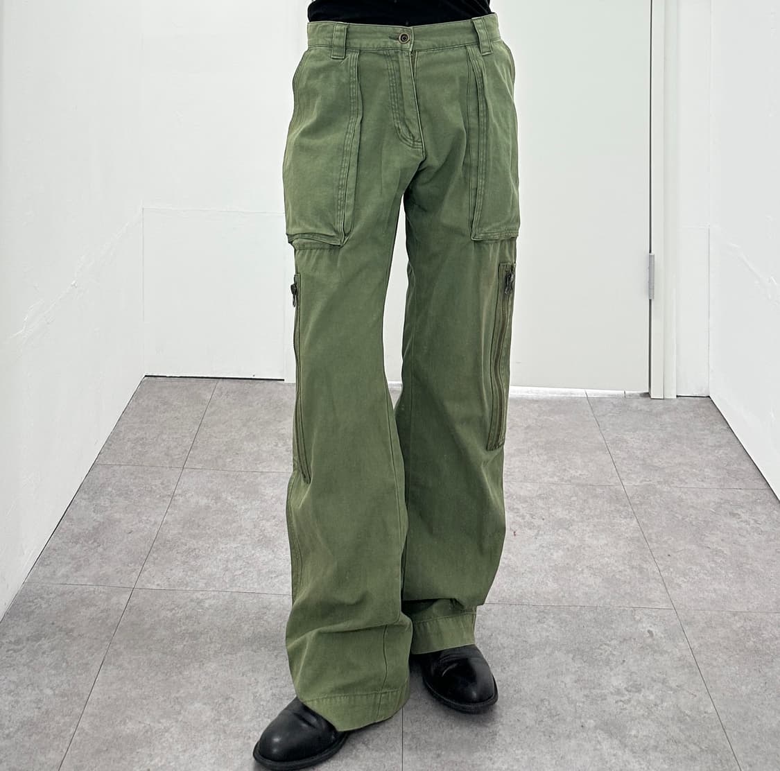 Japanese Vintage Zip Pocket Khaki Cargo  상품이미지2