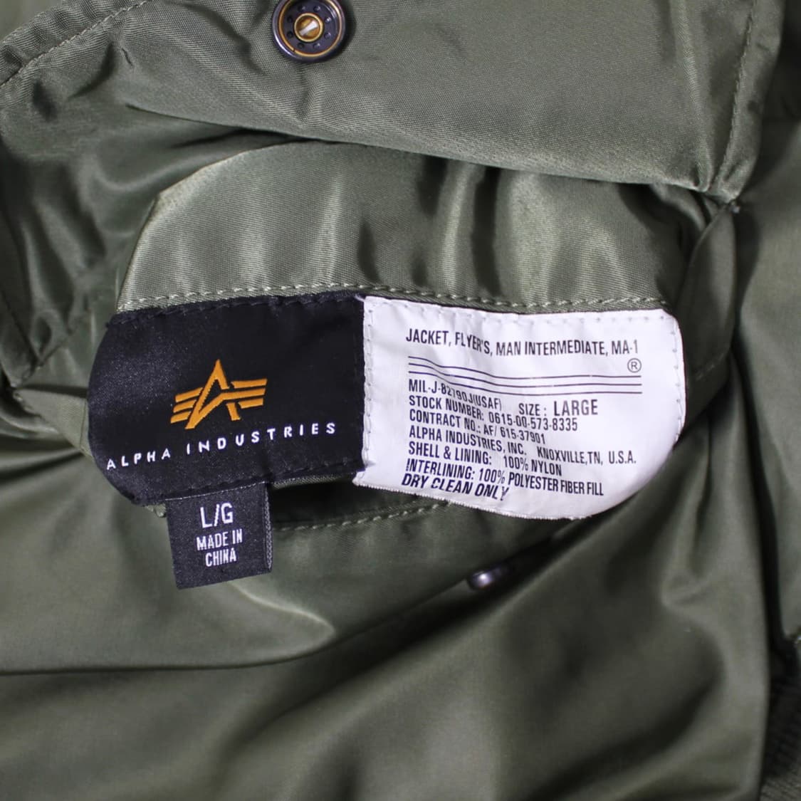 알파 인더스트리 MA-1 플라이트 자켓 세이지그린 상품이미지6