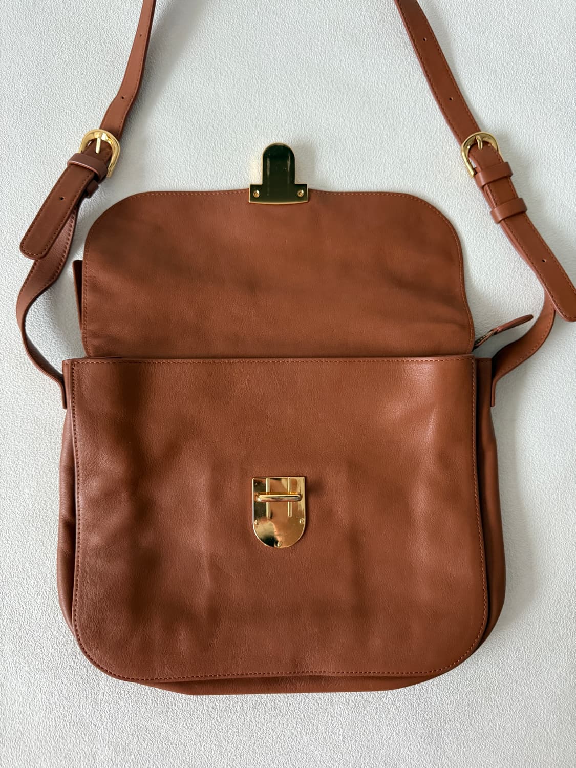 Pre owned 레더 숄더 크로스백 상품이미지4