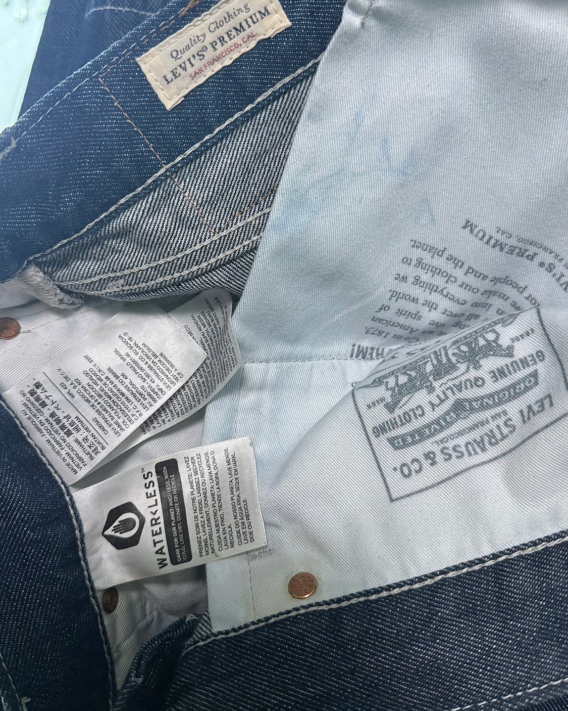 리바이스 562 진청 데님 릴렉스드 벌룬 테이퍼드 카팬더 워크 36 상품이미지5