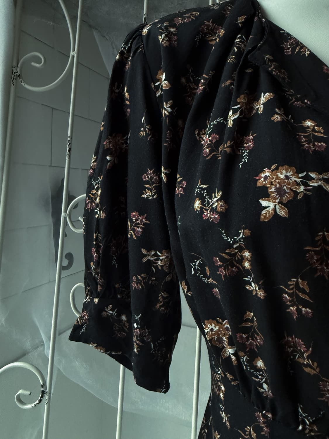 Puff Sleeve Flower Blouse 0117 상품이미지4
