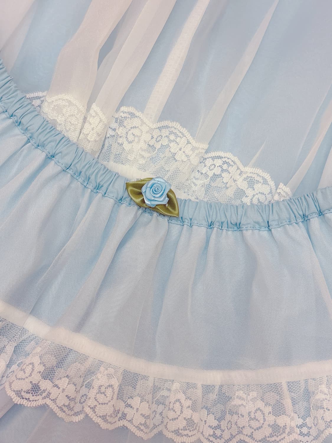 Blue lace rose frill skirt 상품이미지5