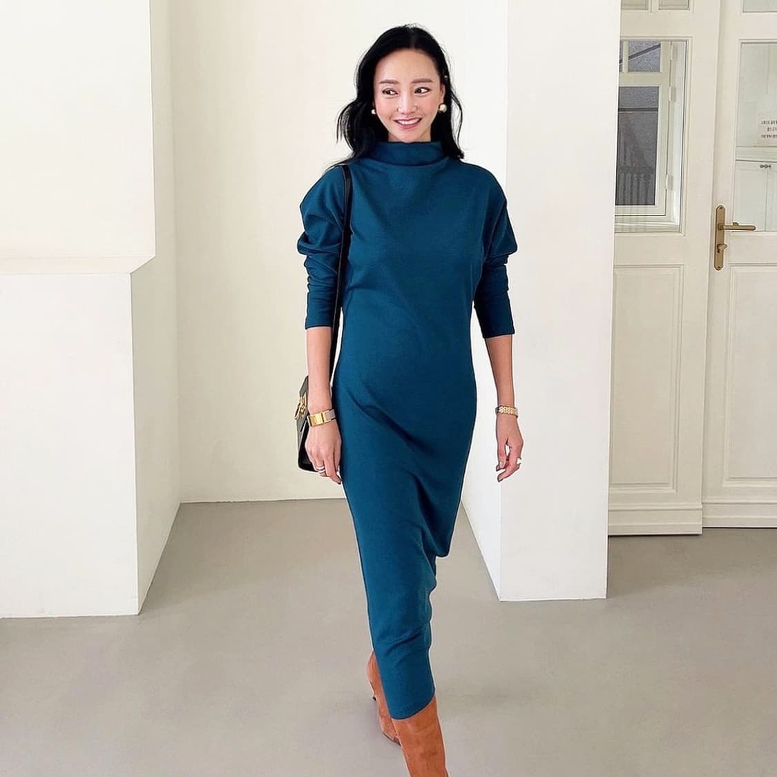 케이리(KAYLEE) 돌먼 모크넥원피스 55-66 새상품 상품이미지1