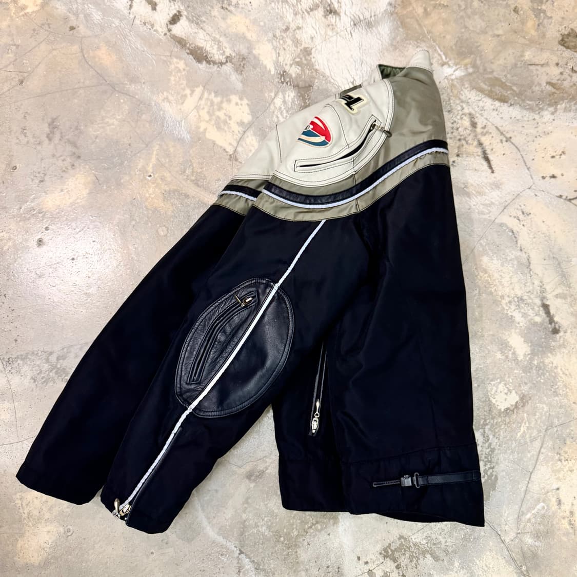 디젤 90's 모터사이클 라이더 자켓 블랙/카키 상품이미지4