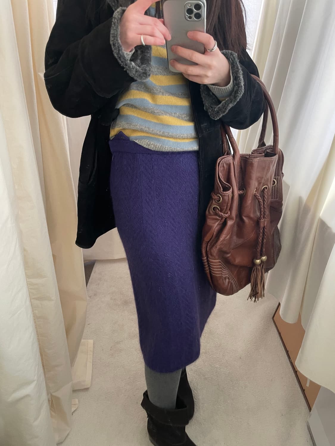 vintage stitch tassel bucket bag 상품이미지9