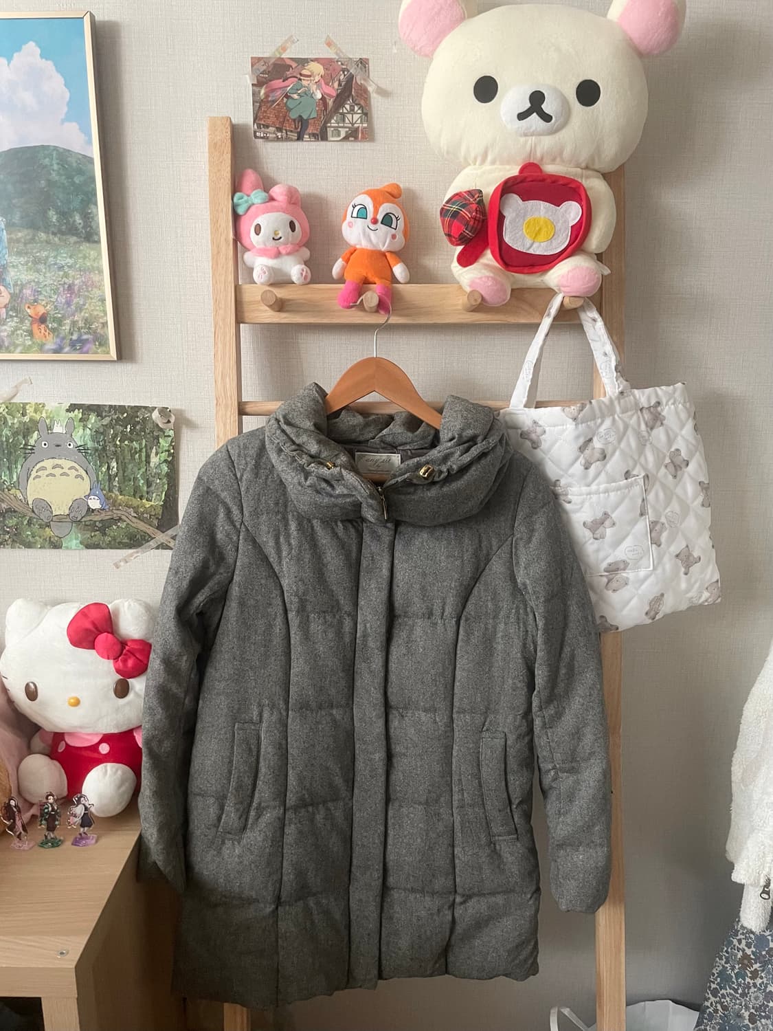 모리걸 빈티지 만두카라 그레이 패딩 ❄️🤍🩶 상품이미지1