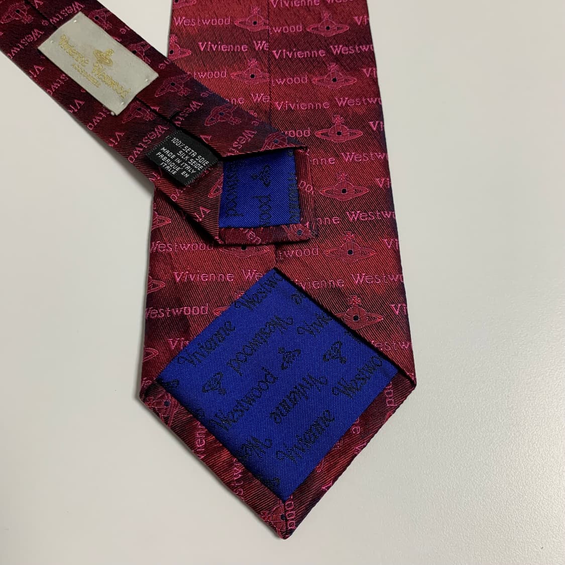 비비안웨스트우드 로고플레이 명품넥타이 100실크 모노그램 정장코디 상품이미지6