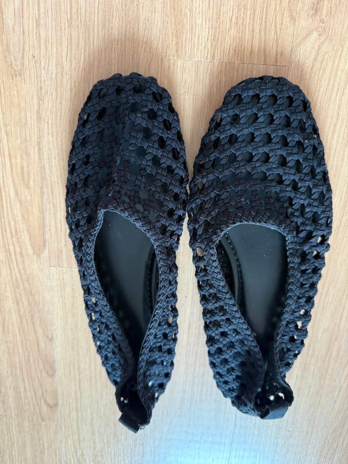 h&m 블랙 매쉬 플랫 슈즈 38 상품이미지1