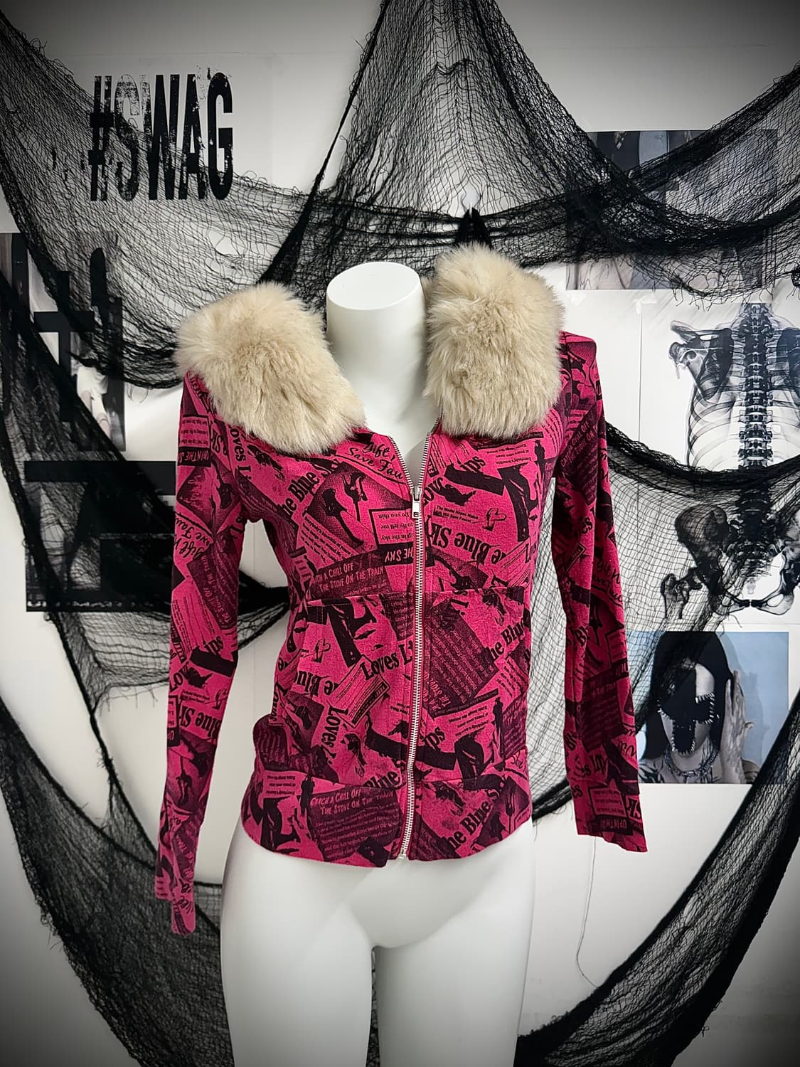 00s gal fur pattern hood zipup 상품이미지2