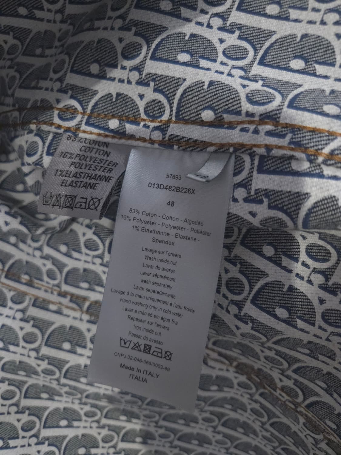 [새상품급] 디올 오블리크 데님 청자켓 48Size 상품이미지9