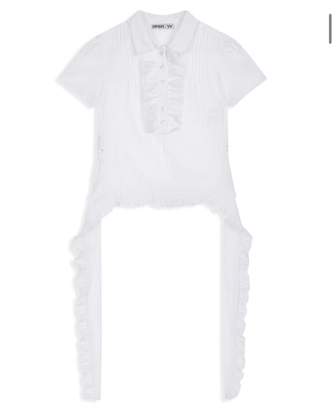 오픈와이와이 RUFFLE POLO SHIRT, White 상품이미지4