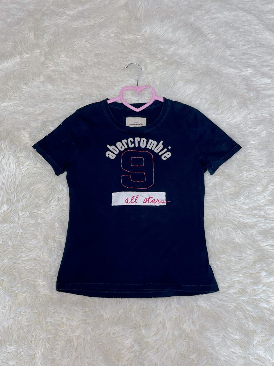 (유일매물) 아베크롬비 y2k 네이비 반팔티 상품이미지1