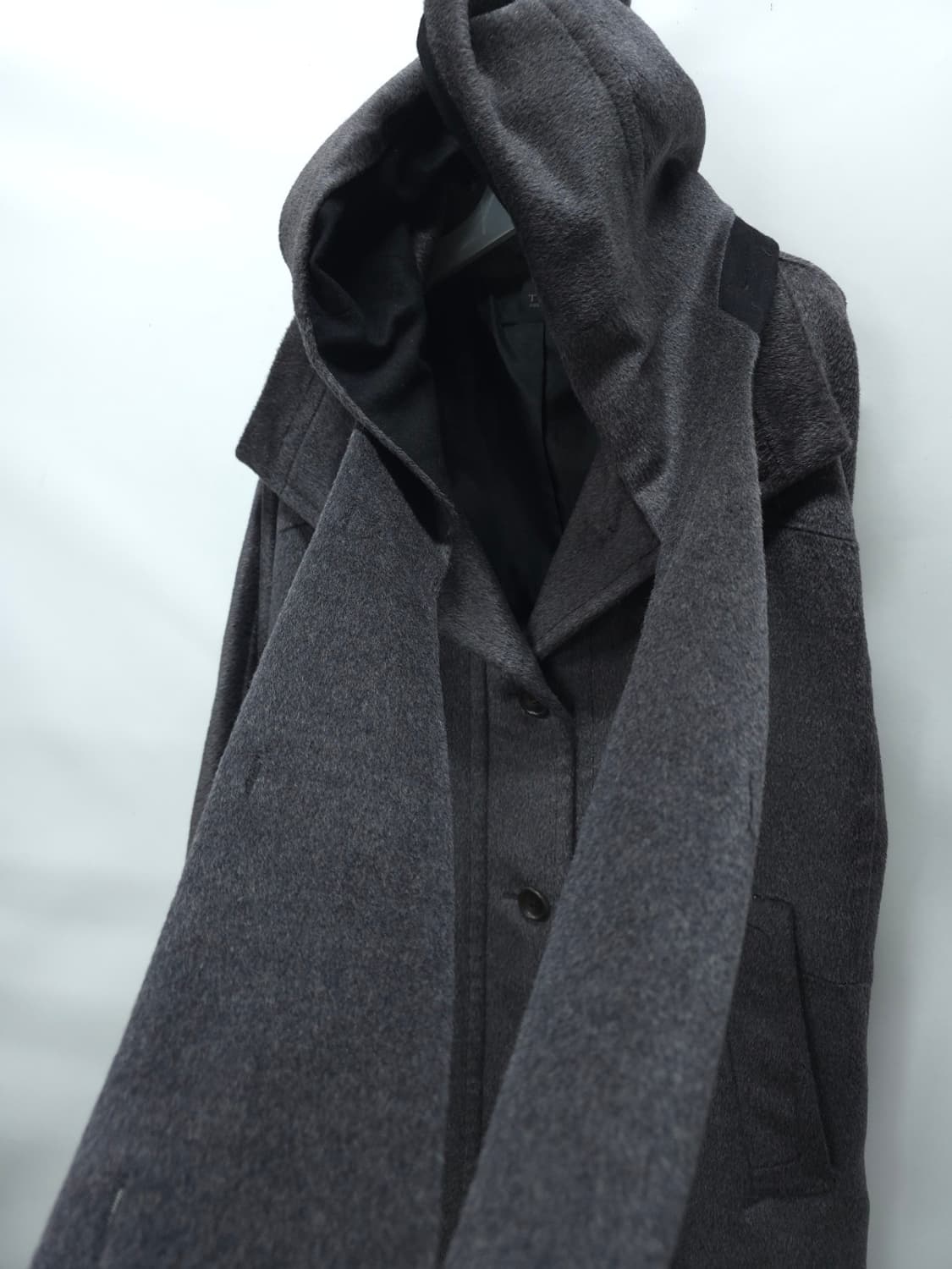 타임 여성 포스트모던 울,알파카 루즈핏 후드 코트 상품이미지10