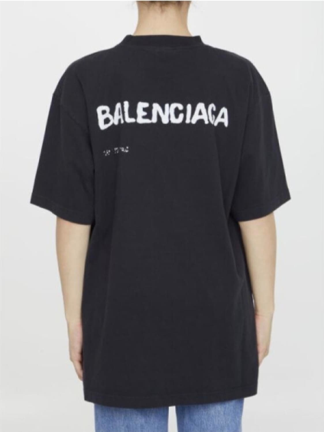 발렌시아가 블랙 로고 반팔 티셔츠 XS 상품이미지7
