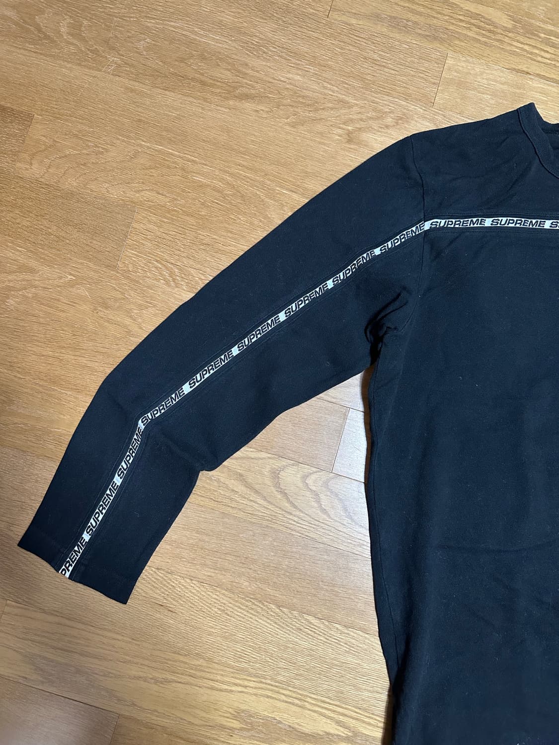 Supreme 17AW 테이프 스트라이프 롱슬리브 피케탑 블랙 L 상품이미지7