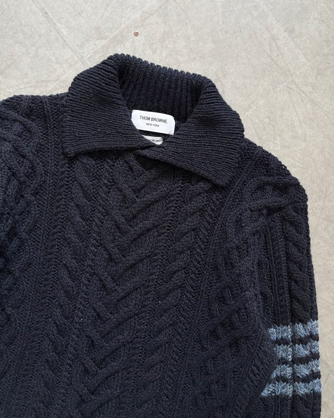 Thom Browne 톰브라운 20FW 아란케이블 사선 트위드 니트 상품이미지6