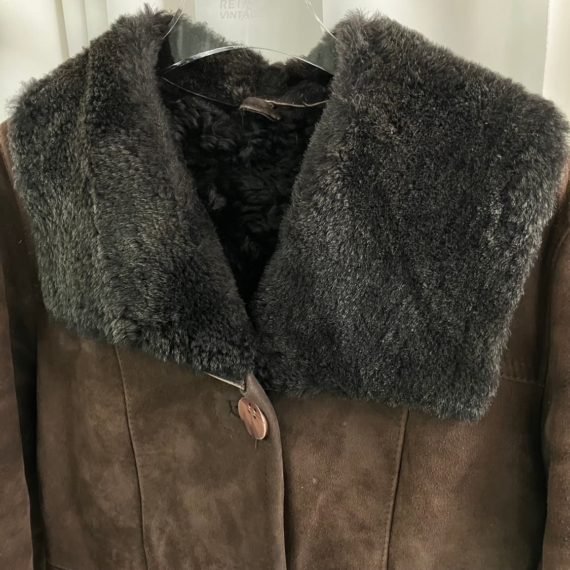 VTG 빈티지 브라운 스웨이드 양가죽 무스탕 코트  상품이미지3