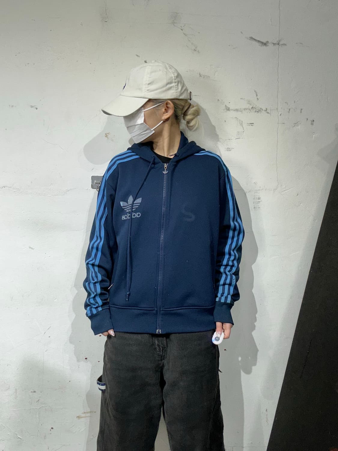 아디다스 네이비 블루 삼선 후드집업 100 상품이미지2
