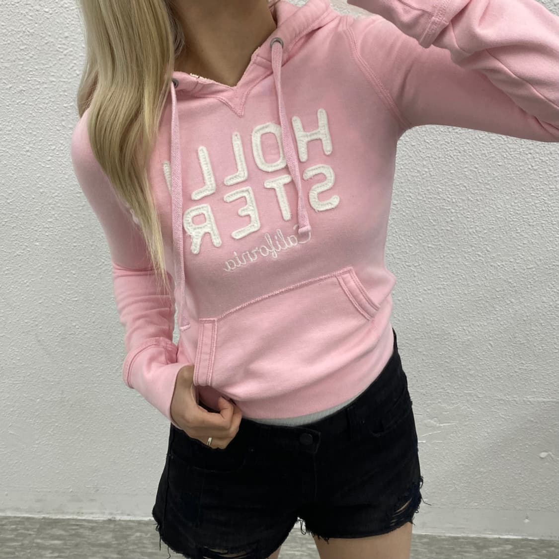 홀리스터 센터로고 딸기우유맛 후드 XS 상품이미지1