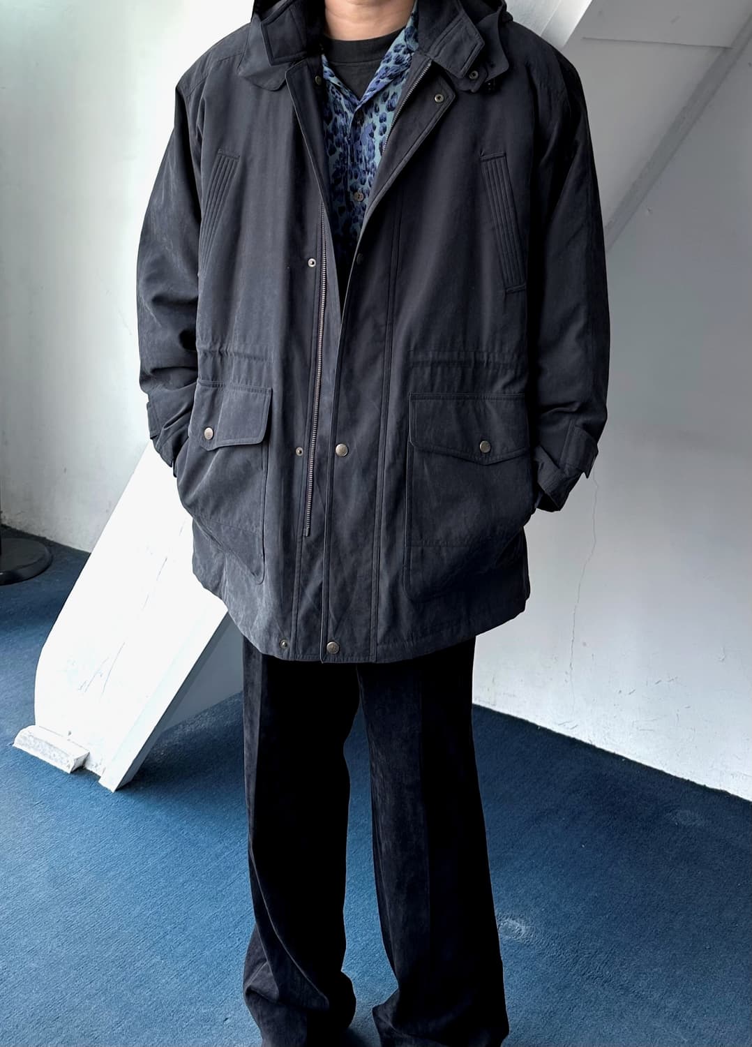 2way fake fur liner design mil over coat 상품이미지8