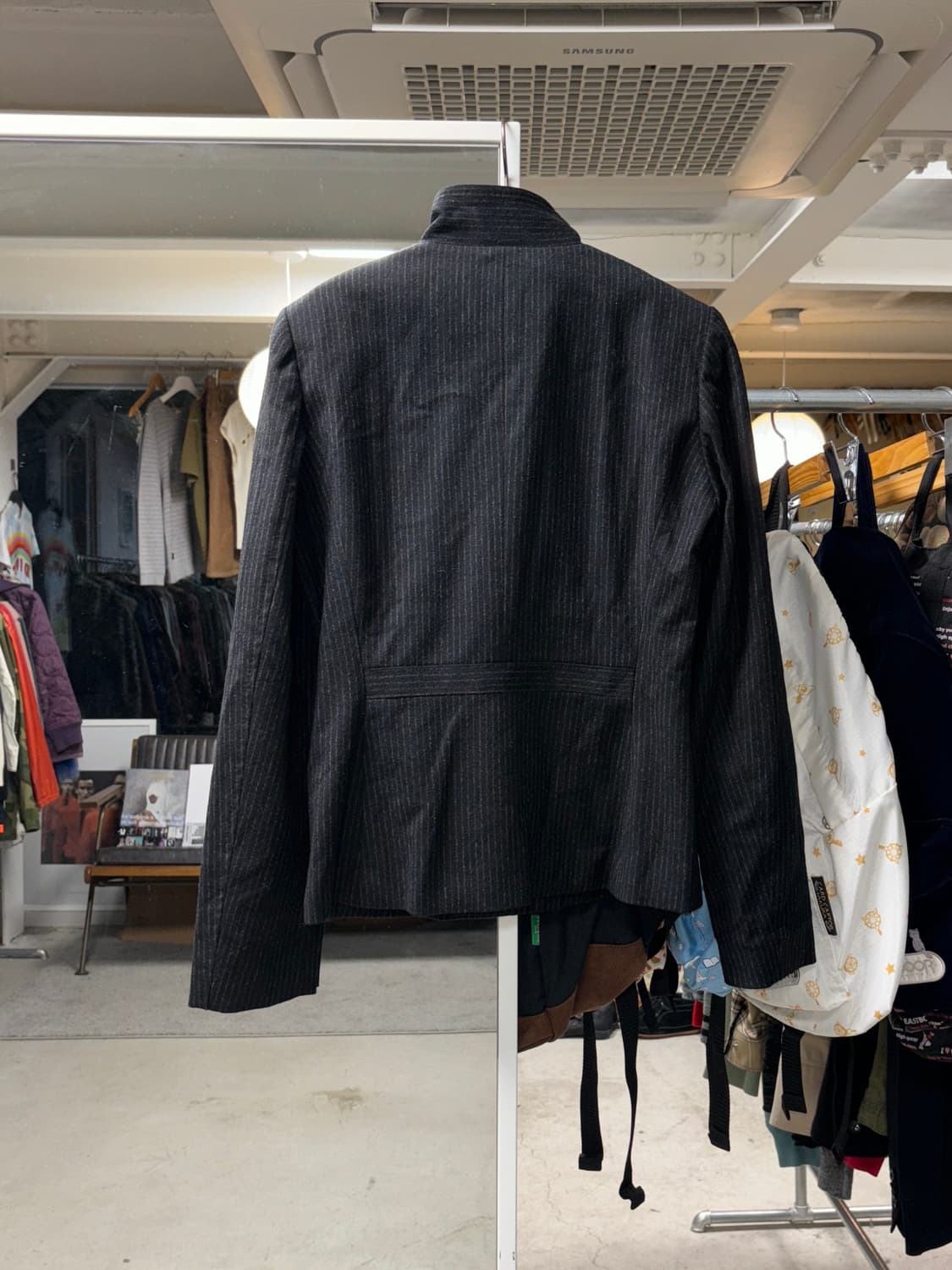 Kiyoko takase 하이넥 핀스트라이프 울자켓 상품이미지4