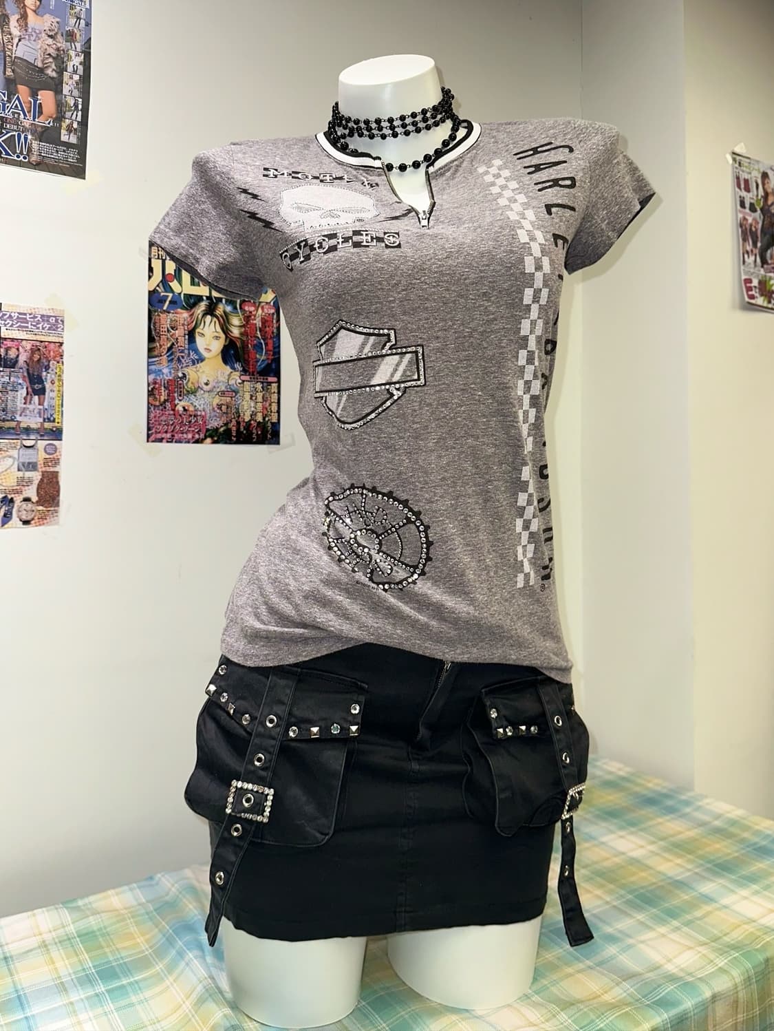 Cubic Detail Gray Slim T-shirt 상품이미지3