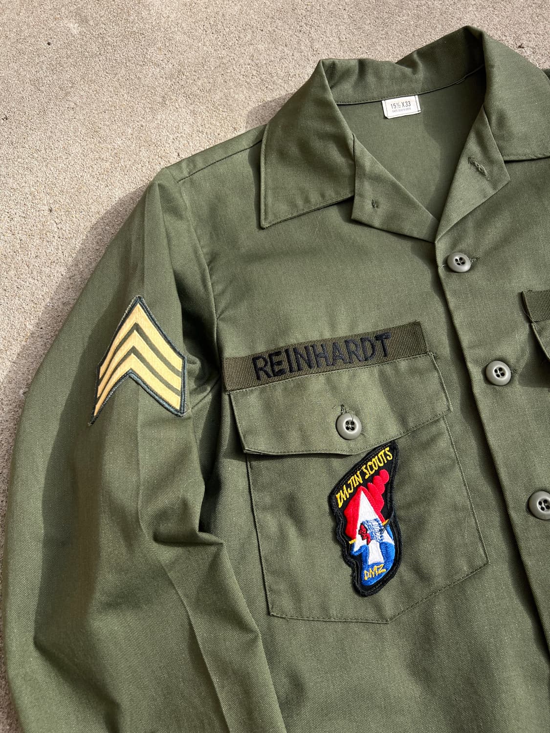 (100)80s USarmy OG-507 유틸리티 셔츠 상품이미지3