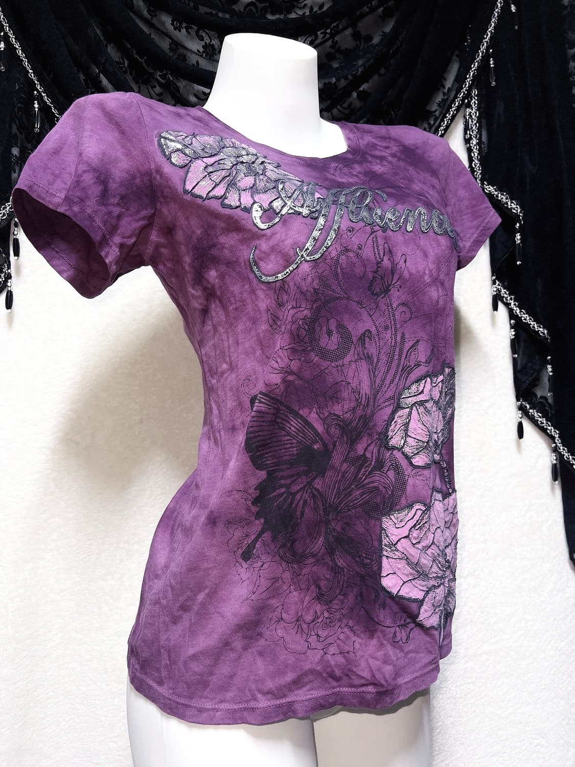 어플릭션st 버커루 y2k 와투케 갸루 펑크 00s 오리엔탈 레터링 반팔 상품이미지3