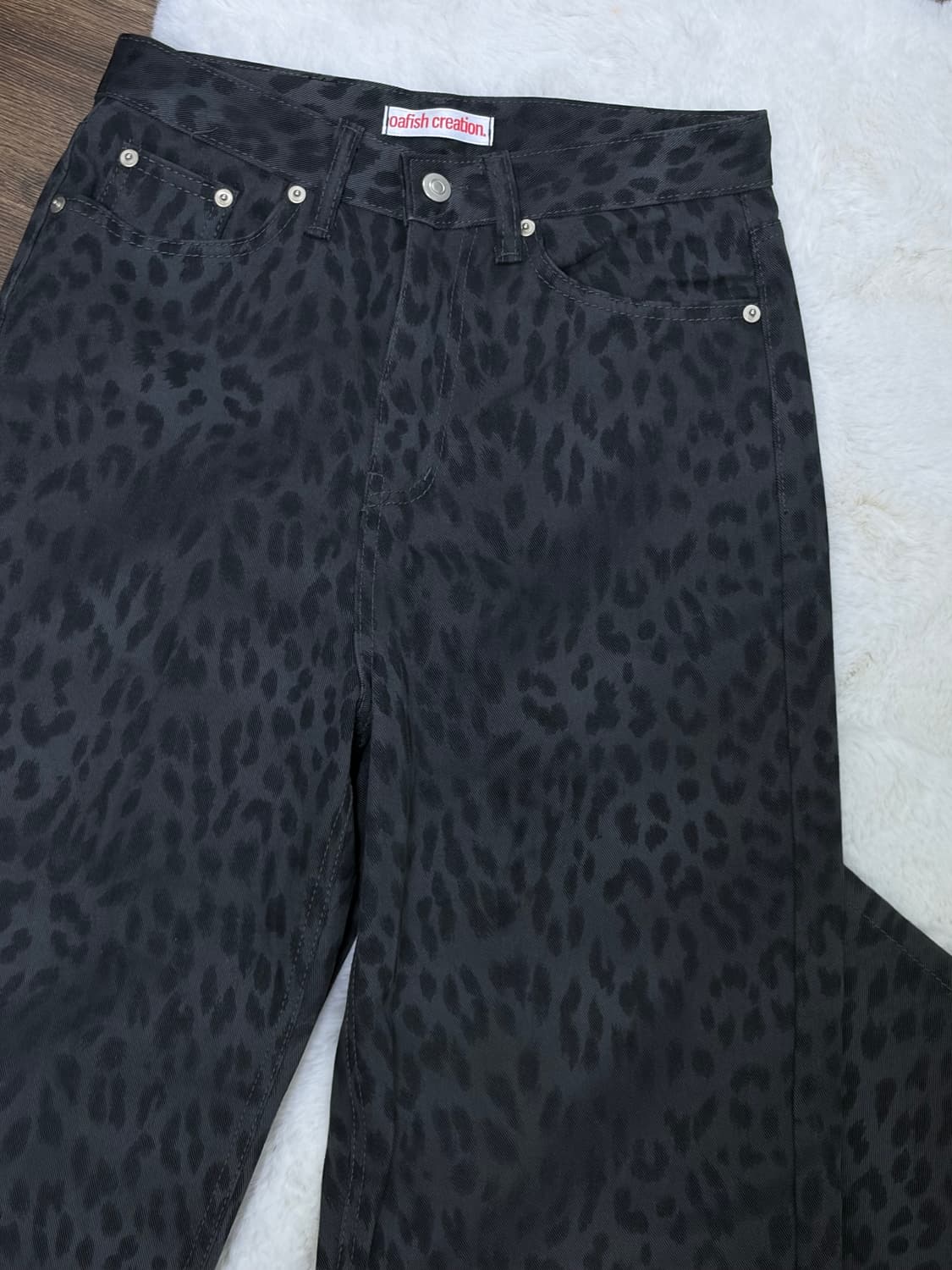 오피쉬 WIDE LEOPARD PANTS, CHARCOAL 상품이미지3