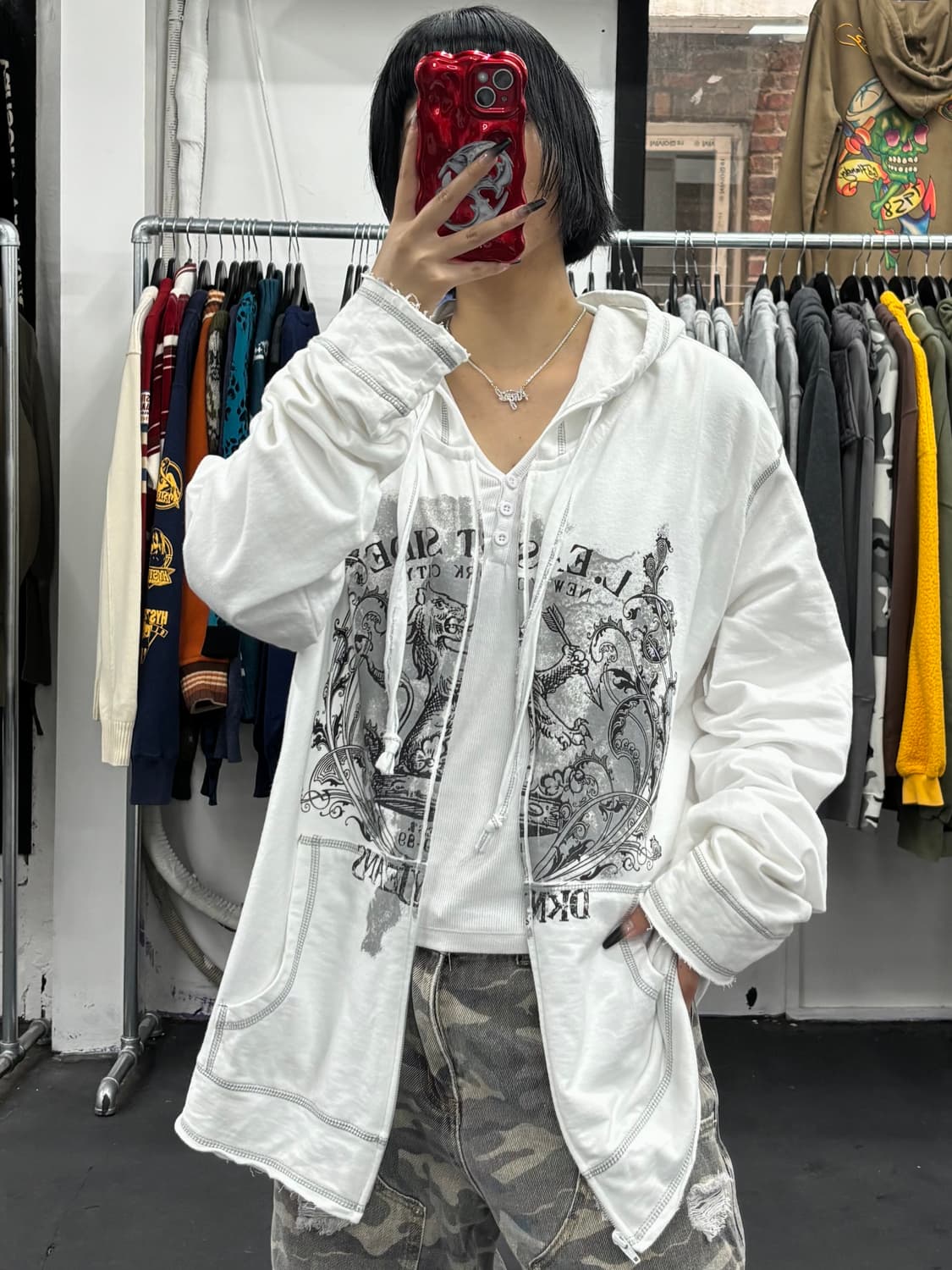 DKNY Y2k 프린팅 후드집업 상품이미지3