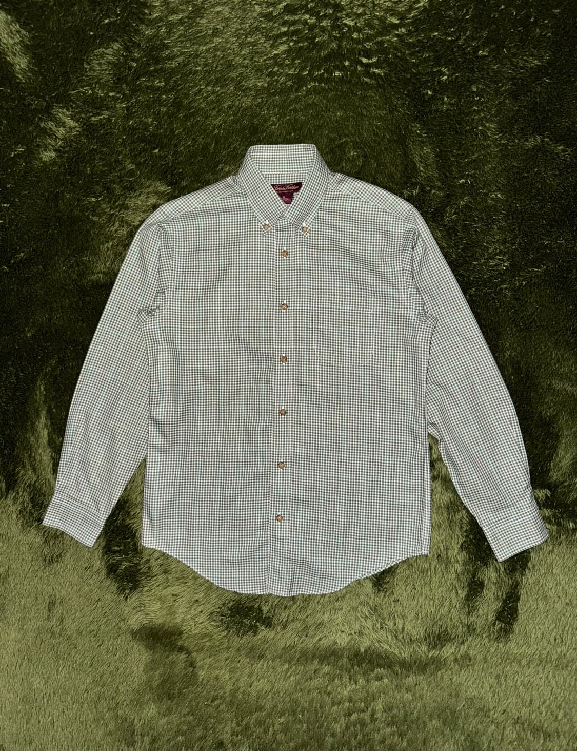 [M] 브룩스 브라더스 재팬 코튼 체크 셔츠 그린 상품이미지1